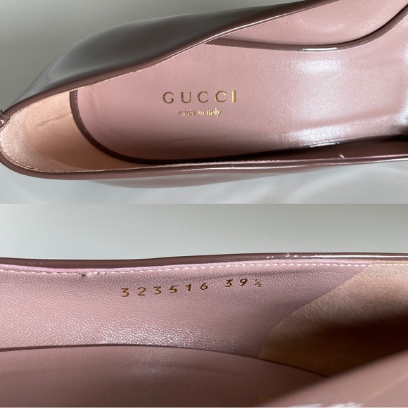 Gucci Brown Patent Leather Bow Heels - Picture 10 of 16